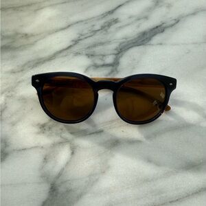Giorgio Armani Blue and Brown Polarized Round Sunglasses